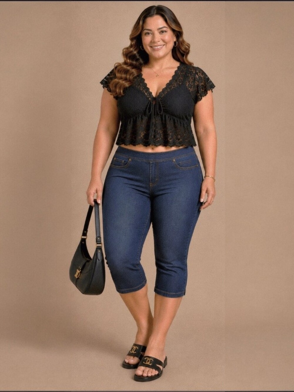 Levi’s Strauss & Co Signature | Mid-Rise Dark Wash Stretch Capri Jeans | Size 14